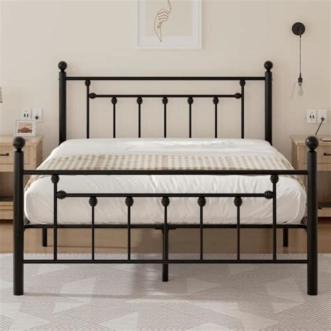 3c6 steel box cot with metal|VECELO Queen Size Bed Frame with Headboard, Heavy.